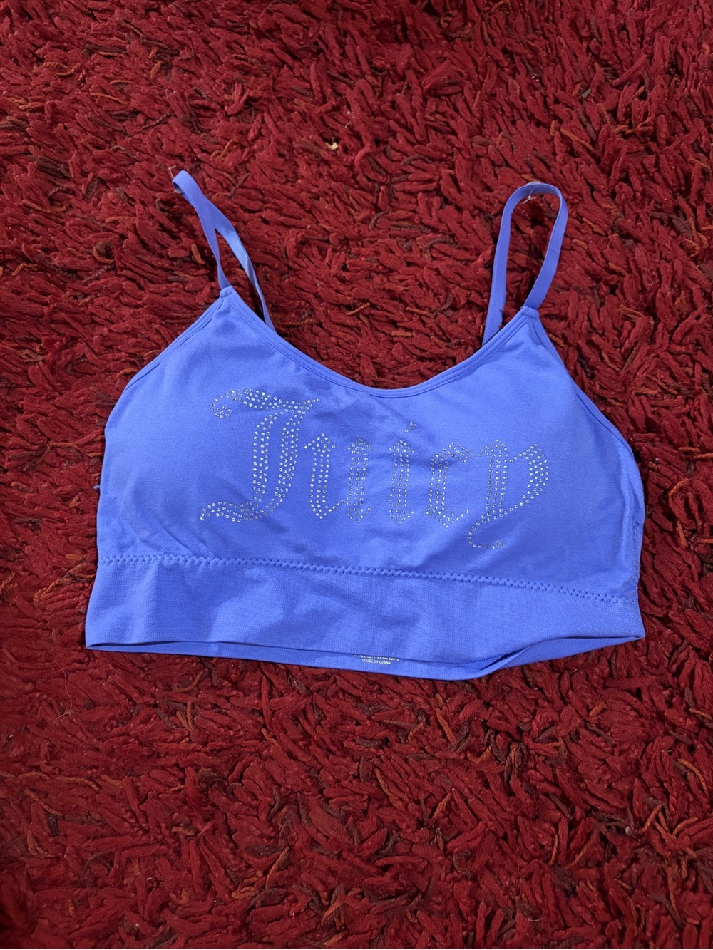 Juicy Couture Blue Rhinestone Logo Bralette